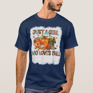 Alleen een meisje dat van Herfst pompoenen houdt h T-shirt
