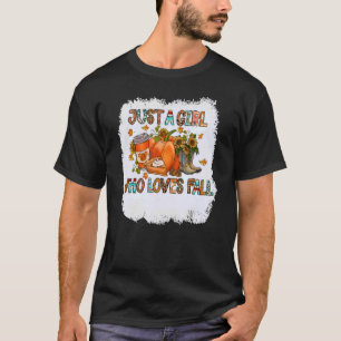 Alleen een meisje dat van Herfst pompoenen houdt h T-shirt