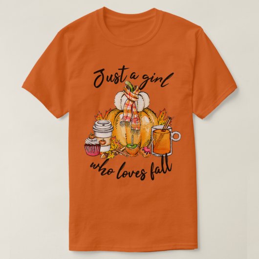 Alleen een meisje dat van Herfst Pumpkin Vrouwen h T-shirt (Design voorkant)