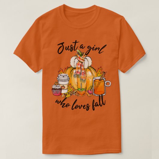Alleen een meisje dat van Herfst Pumpkin Vrouwen h T-shirt (Design voorkant)