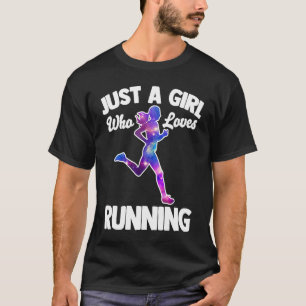Alleen een meisje dat van het runner-geluid houdt t-shirt
