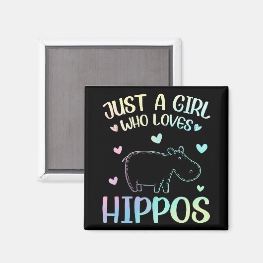 Alleen een meisje dat van Hippos houdt Magneet (Voorkant / Achterkant)