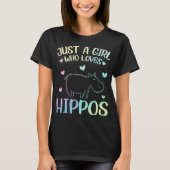 Alleen een meisje dat van Hippos houdt T-shirt (Voorkant)