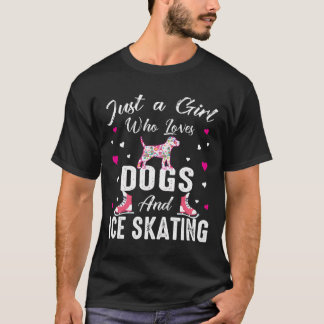 Alleen een meisje dat van honden houdt en ijsschaa t-shirt