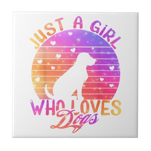 Alleen een meisje dat van Honden houdt Tegeltje (Voorkant)