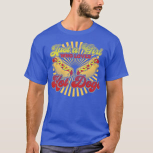 Alleen een meisje dat van hotdogs houdt t-shirt
