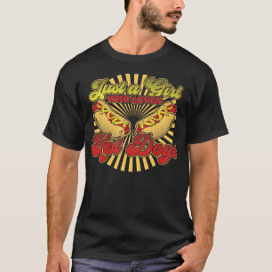 Alleen een meisje dat van hotdogs houdt t-shirt