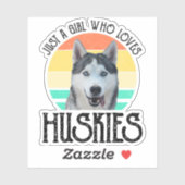 Alleen een meisje dat van Huskies houdt Sticker (Vel)