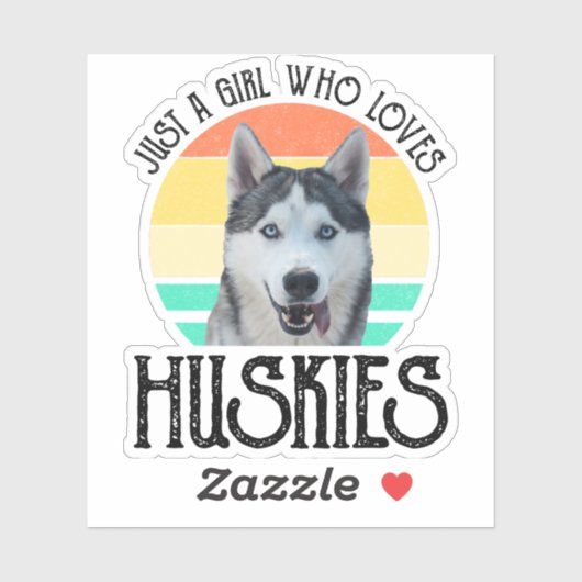 Alleen een meisje dat van Huskies houdt Sticker (Vel)