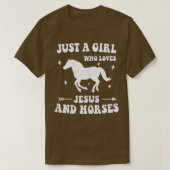 Alleen een meisje dat van Jezus houdt en paarden d T-shirt (Design voorkant)