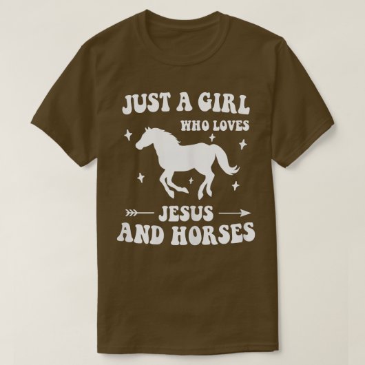 Alleen een meisje dat van Jezus houdt en paarden d T-shirt (Design voorkant)