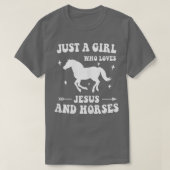 Alleen een meisje dat van Jezus houdt en paarden d T-shirt (Design voorkant)
