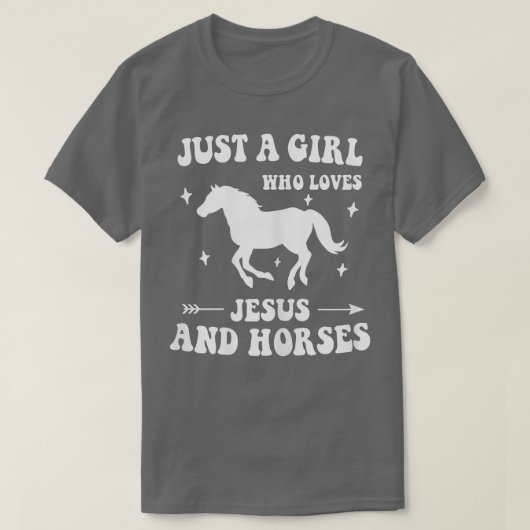 Alleen een meisje dat van Jezus houdt en paarden d T-shirt (Design voorkant)