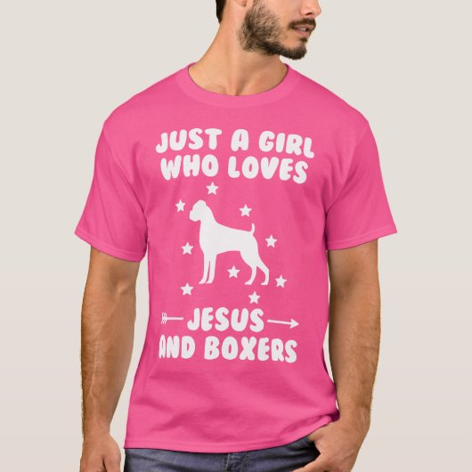 Alleen een meisje dat van Jezus houdt en van Boxer T-shirt (Voorkant)