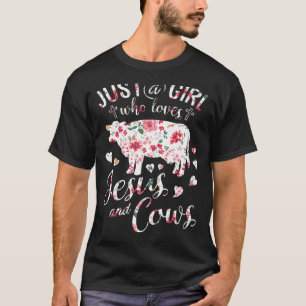 Alleen een meisje dat van Jezus houdt en van Koeie T-shirt