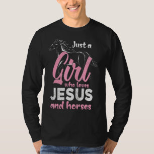 Alleen een meisje dat van Jezus houdt en van paard T-shirt