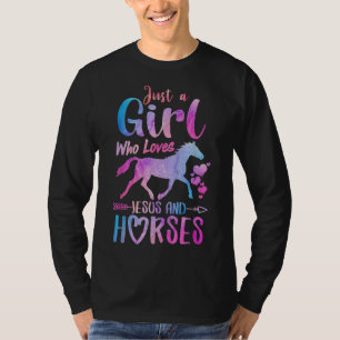Alleen een meisje dat van Jezus Paarden houdt die T-shirt