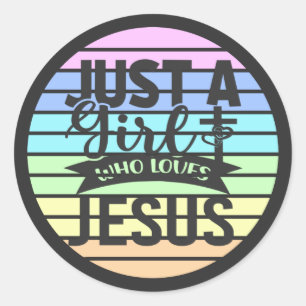 Alleen een meisje dat van Jezus T-Shirt houdt Ronde Sticker