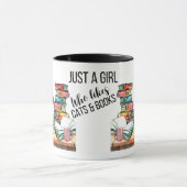 Alleen een meisje dat van katten en boeken houdt mok (Midden)