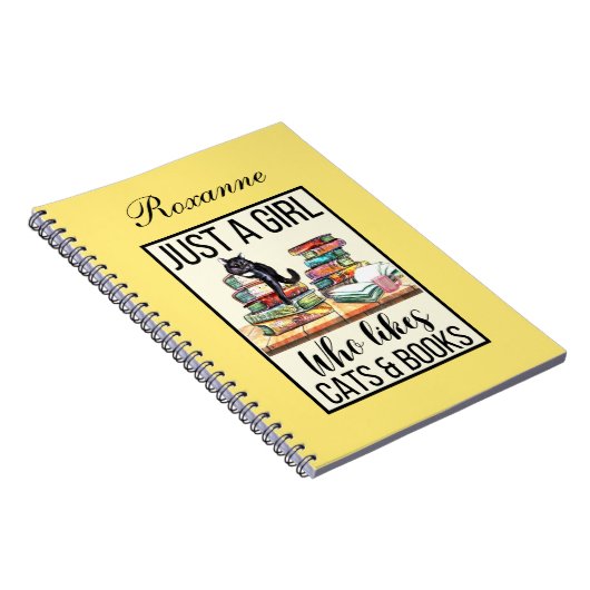 Alleen een meisje dat van katten en boeken houdt notitieboek (Rechterzijde)