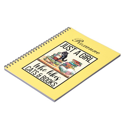 Alleen een meisje dat van katten en boeken houdt notitieboek (Linkerzijde)
