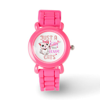 Alleen een meisje dat van katten houdt - Cute Cat  Horloge