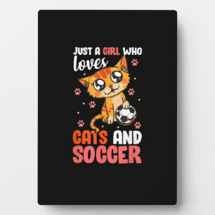 Alleen een meisje dat van katten houdt en Soccer K Fotoplaat