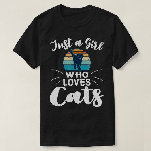 Alleen een meisje dat van kattenkattenkat houdt, g t-shirt (Design voorkant)