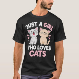 Alleen een meisje dat van kattenkattenliefhebbers  t-shirt