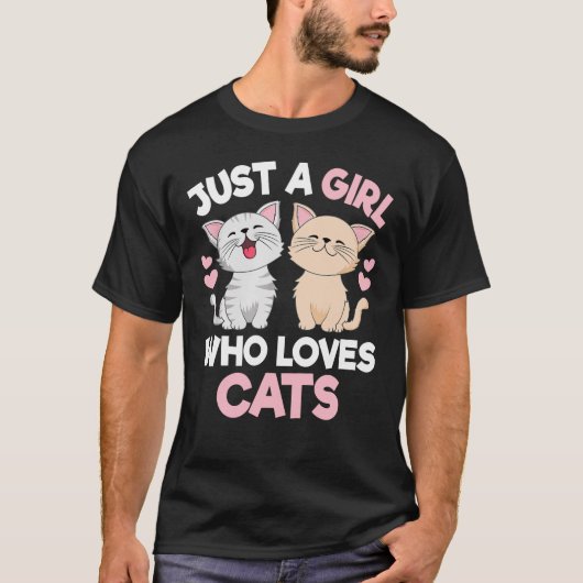 Alleen een meisje dat van kattenkattenliefhebbers  t-shirt (Voorkant)