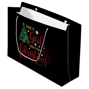 Alleen een meisje dat van Kerstmis 2 houdt Groot Cadeauzakje