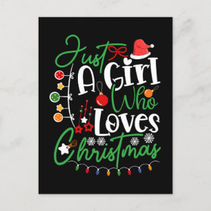 Alleen een meisje dat van Kerstmis houdt Briefkaart