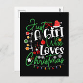 Alleen een meisje dat van Kerstmis houdt Briefkaart (Voorkant / Achterkant)