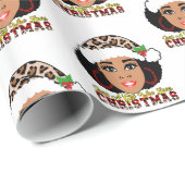 Alleen een meisje dat van Kerstmis houdt  Cadeaupapier (Rol Hoek)