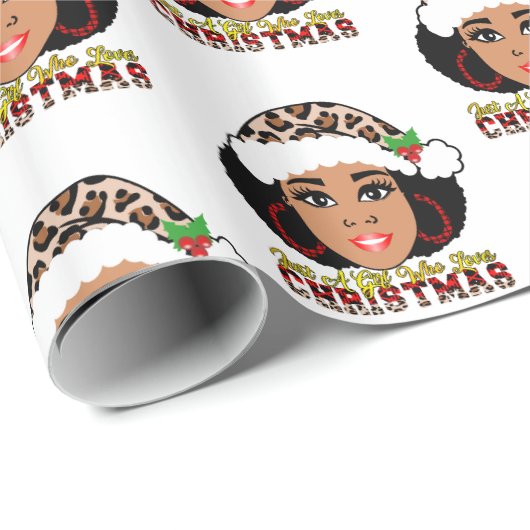 Alleen een meisje dat van Kerstmis houdt  Cadeaupapier (Rol Hoek)