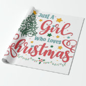 Alleen een meisje dat van Kerstmis houdt Cadeaupapier (Uitgerold)
