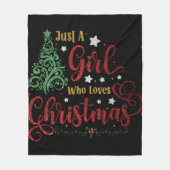 Alleen een meisje dat van Kerstmis houdt Fleece Deken (Voorkant)