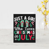 Alleen een meisje dat van Kerstmis houdt in de zom Kaart (Gele Bloem)