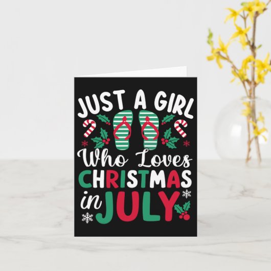 Alleen een meisje dat van Kerstmis houdt in de zom Kaart (Gele Bloem)