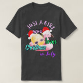 Alleen een meisje dat van Kerstmis houdt in juli f T-shirt (Design voorkant)