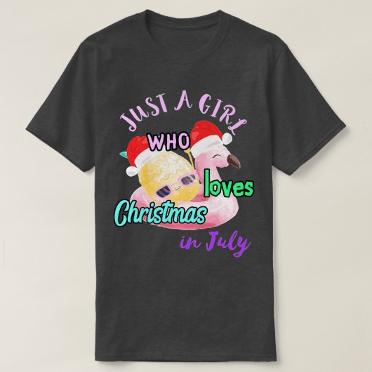 Alleen een meisje dat van Kerstmis houdt in juli f T-shirt (Design voorkant)
