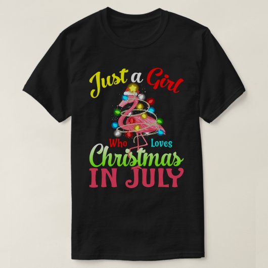 Alleen een meisje dat van Kerstmis houdt in juli F T-shirt (Design voorkant)