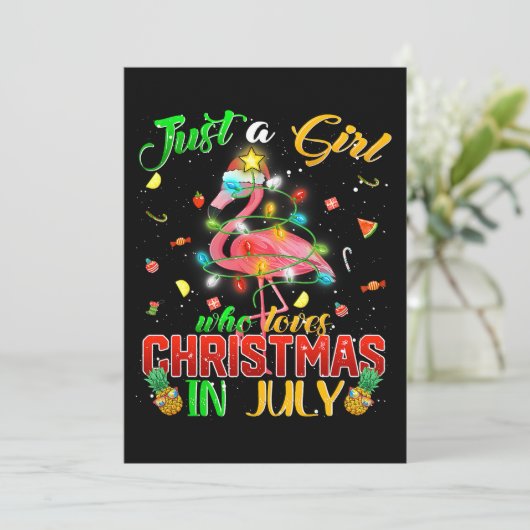 Alleen een meisje dat van Kerstmis houdt in juli.. Kaart (Staand voorkant)
