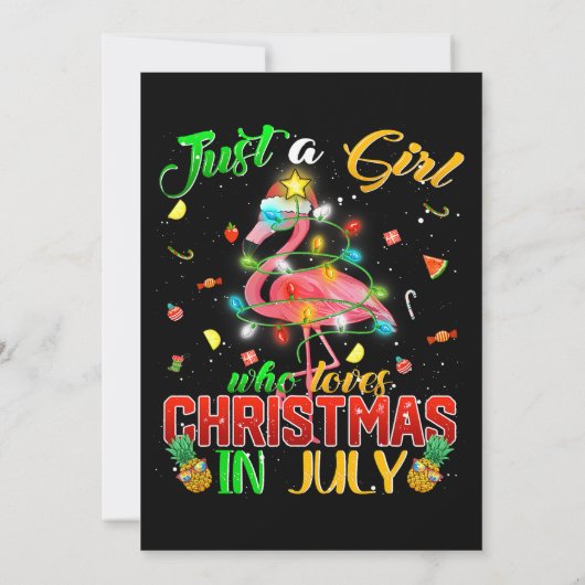 Alleen een meisje dat van Kerstmis houdt in juli.. Kaart (Achterkant)