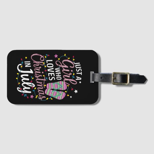 Alleen een meisje dat van Kerstmis houdt in juli S Bagagelabel (Voorkant (horizontaal))