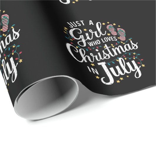 Alleen een meisje dat van Kerstmis houdt in juli S Cadeaupapier (Rol Hoek)