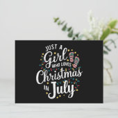 Alleen een meisje dat van Kerstmis houdt in juli S Kaart (Staand voorkant)