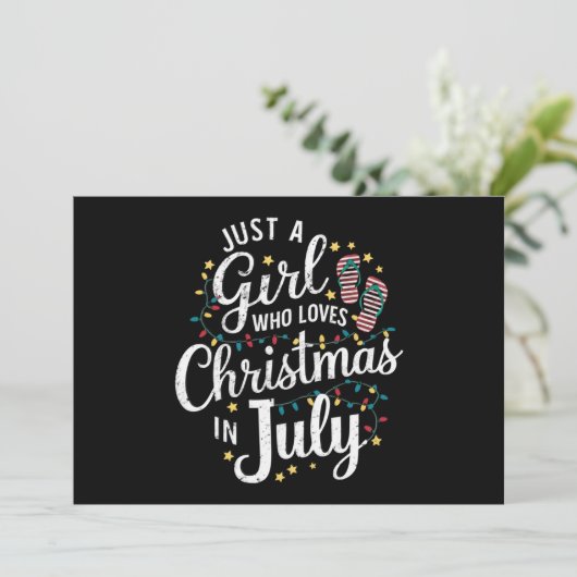 Alleen een meisje dat van Kerstmis houdt in juli S Kaart (Staand voorkant)