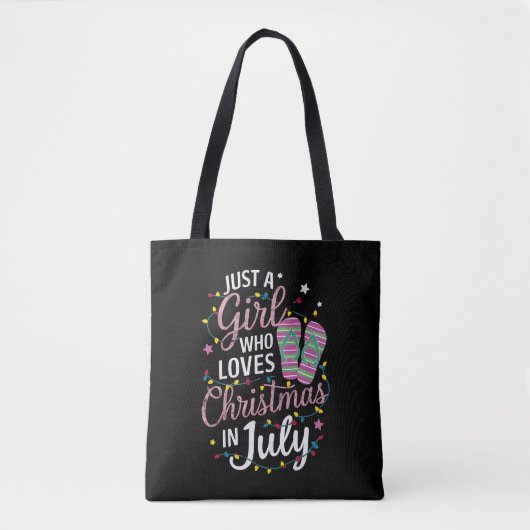 Alleen een meisje dat van Kerstmis houdt in juli S Tote Bag (Voorkant)