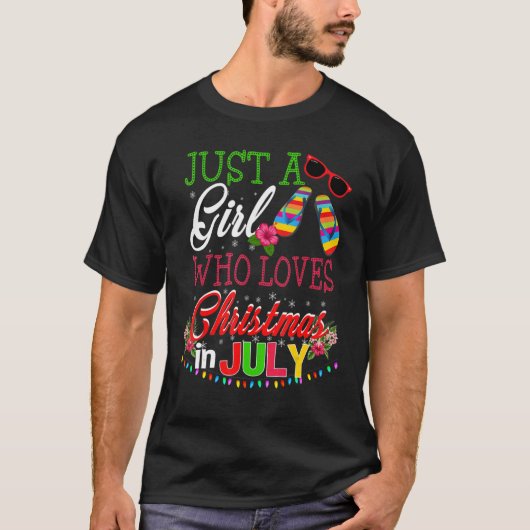 Alleen een meisje dat van Kerstmis houdt in Teensl T-shirt (Voorkant)